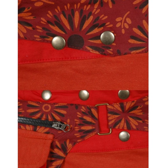 ⚛️🦘 Sacred Geometry Reversible snap Wrap Skirt w/detach Purse pouch NWOT travel - Picture 8 of 9